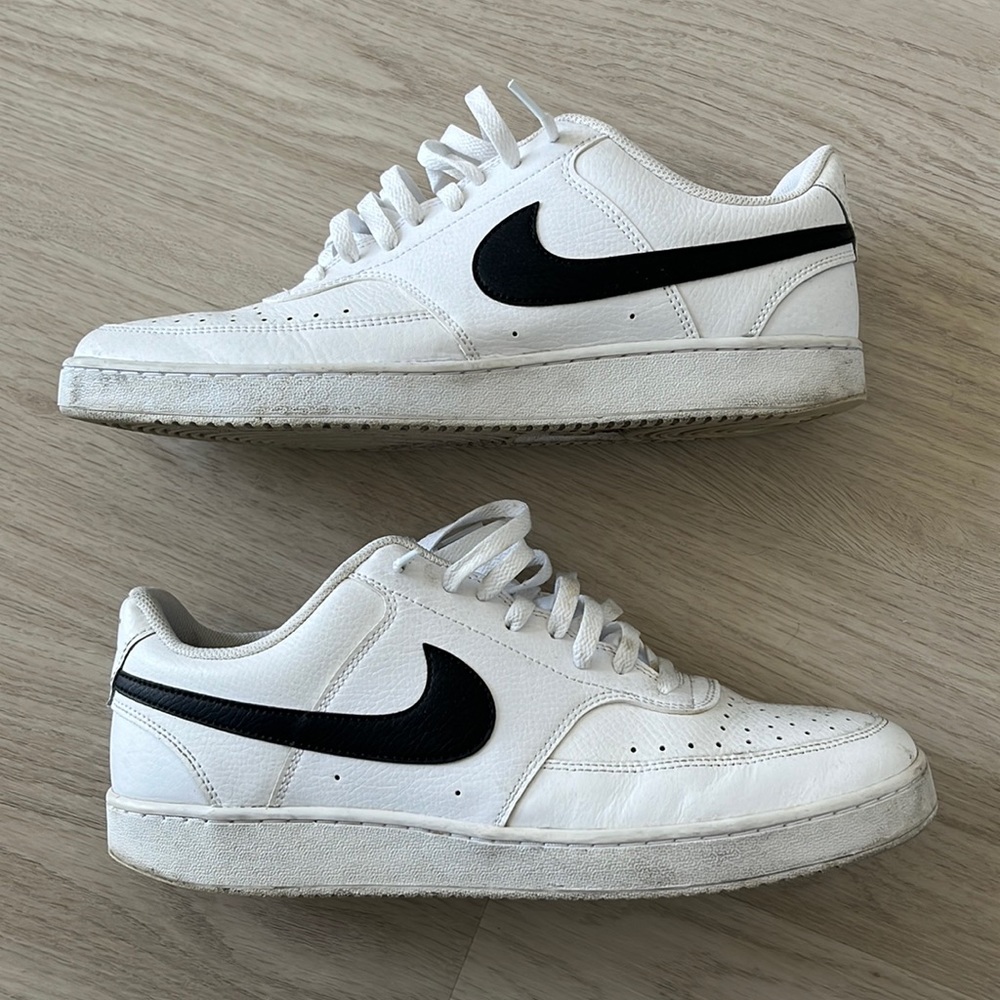 Nike Court Vision Low Sz 12 Black White